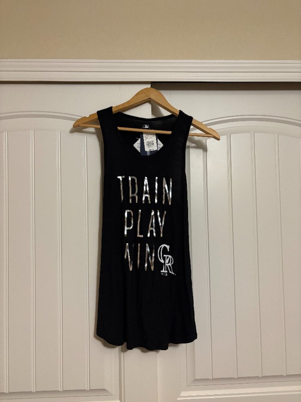 Colorado Rockies Tank Top Black Womens XS Xtra Small Train Play Win Fanatics NWT
